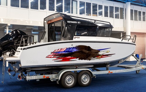Patriotic Watercraft graphics full color, USA flag wrap, US eagle Boat vinyl - Bild 4 von 10