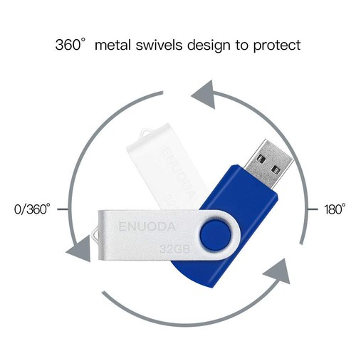 ENUODA Clé USB 32 Go Lot de 10 Clef USB 2.0 Flash Drive Stockage Données Rota... - Photo 3/6