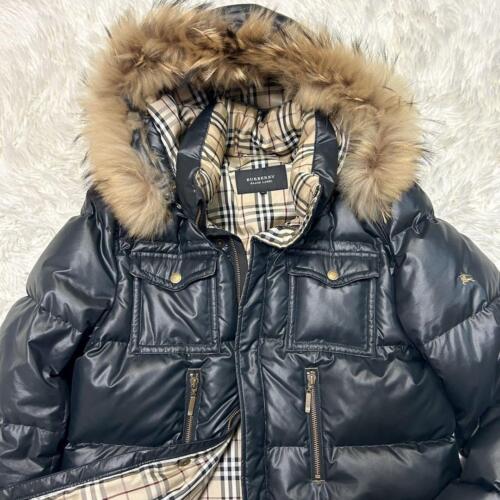 Burberry Black Label Down Coat with Hood & Fur Black Nova Check Lining Size M - Picture 5 of 24