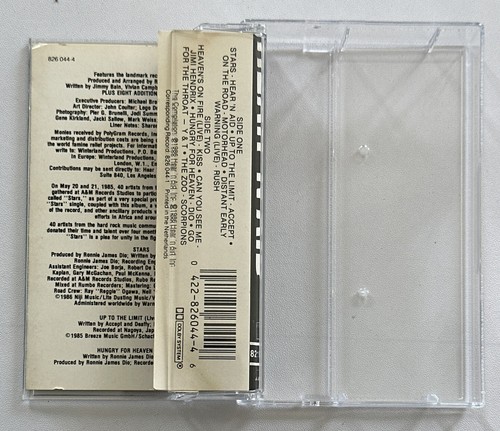 Hear N Aid 1986 Cassette All-Star Album For Famine Relief Rock Metal Artists Ex - Picture 5 of 7