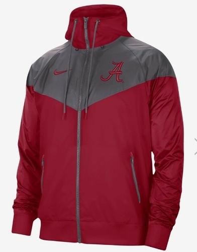 Nike Alabama Crimson Tide Maroon Grey Windrunner Jacke mit Kapuze Herren Gr. S NEU - Bild 1 von 2