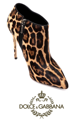 DOLCE&GABBANA★素敵！Leopard-print calf hair ankle boots Dolce&Gabbana Leopard Print Calf Hair Ankle Boots/Booties