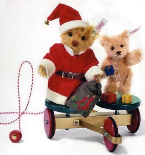 RARE Steiff Teddy Bear set Santa Rolly Drolly pull wagon Limited Ed EAN 037702 - Picture 2 of 2
