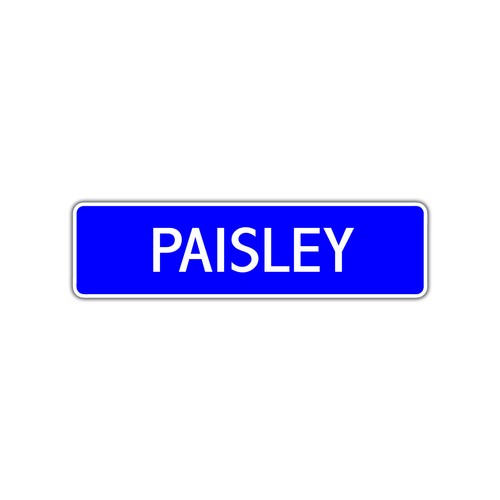 Paisley Street Sign Room Home Wall Décor Children's Name Gift Aluminum Metal - Picture 8 of 9