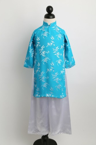 Vietnamese Ao Dai Khan Dong For Girls - Kids Sizes 1-5 (Red, Hot Pink,) - Picture 11 of 36