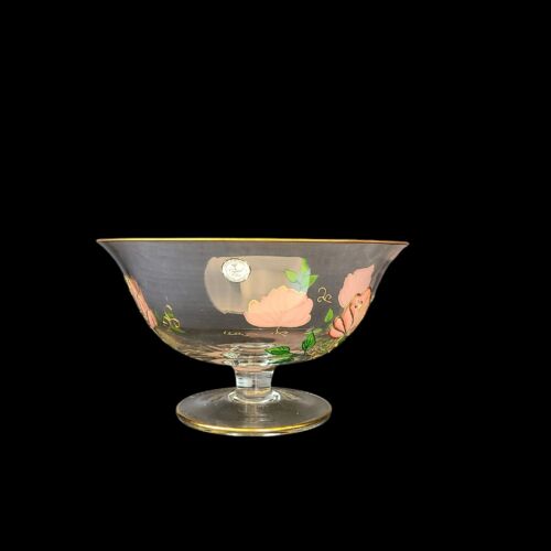 3pc Set Romania Crystal Clear Pitcher Bowl Vase Handcrafted Flowers Gold Trim - Picture 2 of 13