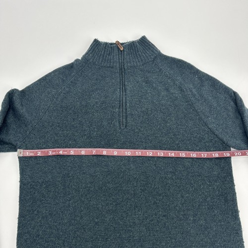 Smartwool Ripple Ridge Sweater Men's M Green 1/4 Zip Pullover Merino Wool Blend - Picture 8 of 9
