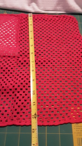 Vintage Red Crochet Cotton Lace Square Doily or Dishcloth? 14"×12.5" Centerpiece - Picture 2 of 8