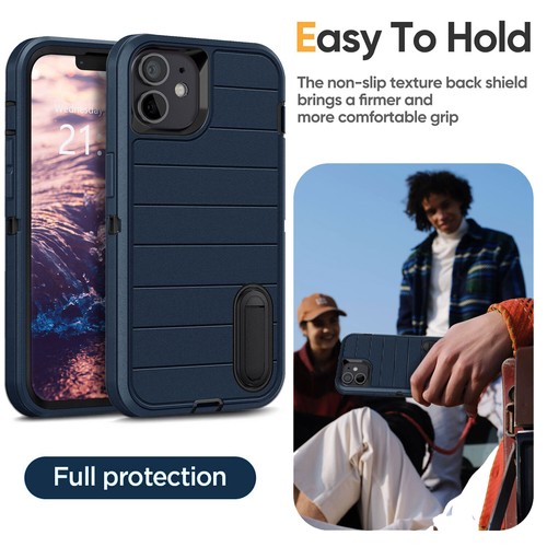 For Apple iPhone 12 Pro Max/12 Pro/12 Shockproof Case Stand Holder Rubber Cover - Picture 6 of 36