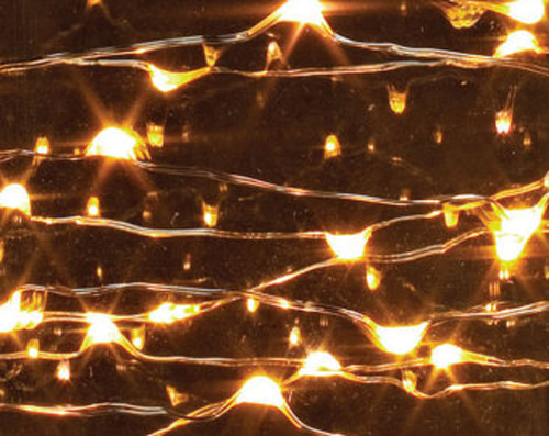 20 White LED Micro Bulb String Lights - 2m Battery Powered For Wedding Table Decor