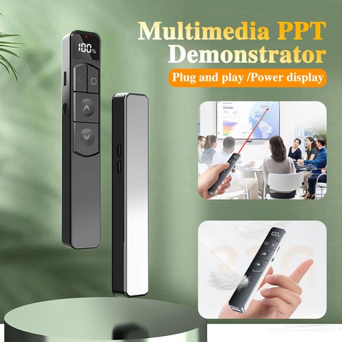Wireless Presenter-Laserpointer Fernbedienung Stift Powerpoint Präsentation Neu - Bild 3 von 24