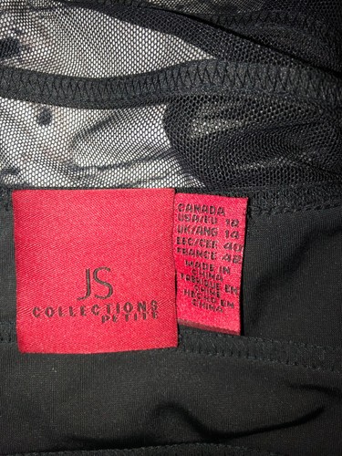 JS Collection Black and Sheer Velour Top - Picture 6 of 6