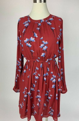 loft red floral dress