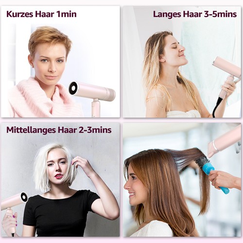 Haartrockner Haarföhn Ionen Föhn Faltbarer Fön Schnelltrocknender Föhn Diffusor - Bild 3 von 11