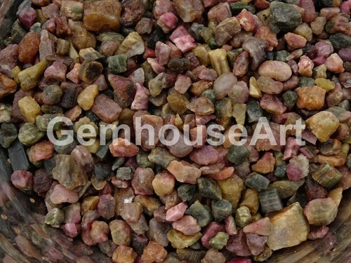 500 Cts Natural Multi Color Tourmaline Crystal Gem Rough loose Gemstone lot - Picture 1 of 12