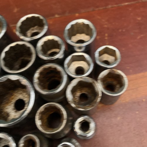 Big Socket Lot Of 64 Assorted Sizes & Brands Metric & SAE Japan Taiwan USA Tools - Foto 4 di 24