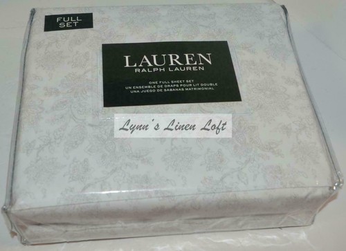 RALPH LAUREN Amara Grey Floral 4P FULL SHEET SET NEW COTTON GREY - Picture 2 of 3