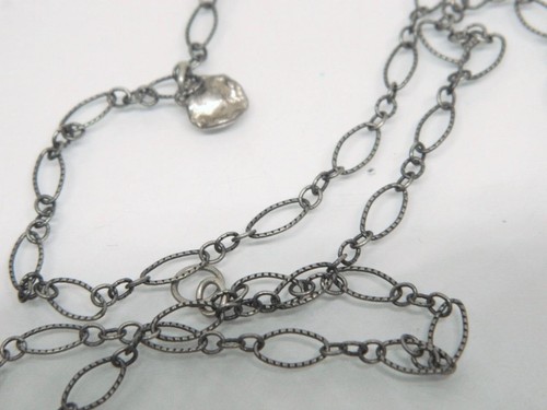 Vtg Sterling Silver Necklace Natural Blue Topaz and Pearls Approx 30 Inches - Bild 6 von 10