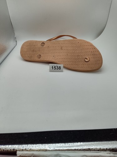 Havaianas Women's Logo Embossed Slim Rubber Flip Flops Pink/Gold Sz 6 #1538 - Picture 5 of 7