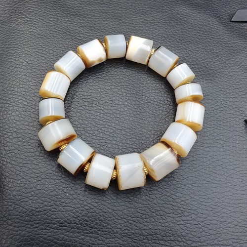 Rare Authentic Vintage Middle Eastern White Agate Beads Bracelet - Picture 5 of 15