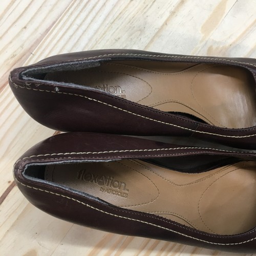 Aerosoles Flexation Heels Womens 10 M Paisley Slip On Peep Toe Wedge Pumps Brown - Picture 16 of 19