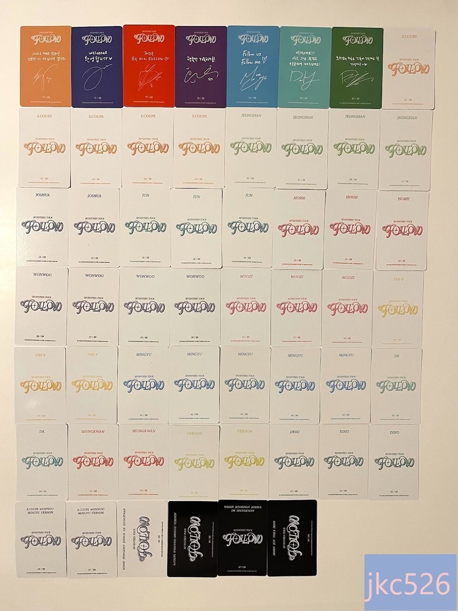SEVENTEEN TOUR FOLLOW OFFICIAL PHOTOCARDS / TRADING CARDS | eBay