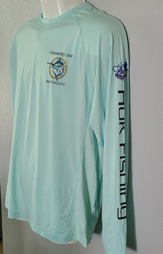 Huk Performance Fishing mens stretchy shirt long sleeve Marlin Mint Size L - Picture 2 of 8