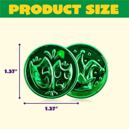 Monedas de Mardi Gras Oro Verde Púrpura Mardi Gras Moneda de Plástico Favores de Fiesta a Granel - Imagen 5 de 13