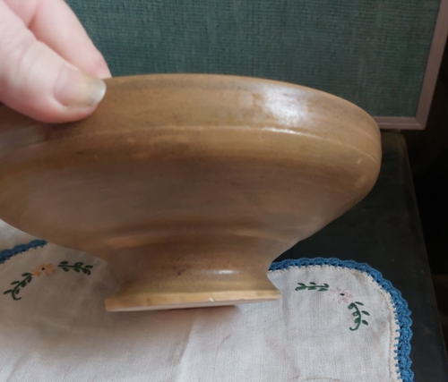 Pottery Bowl Mid Century signed 8" brown tones handmade - Picture 4 of 13