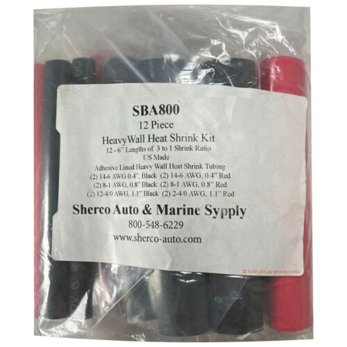 12 Piece 6" Inch Heavy Wall Heat Shrink 3:1 Red & Black Tubing Assortment - USA - Picture 2 of 5