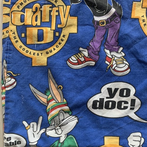 Vintage Looney Tunes Bugs Bunny Daffy Duck Single Bed Quilt Cover 90s Hip Hop WB - Picture 11 of 11