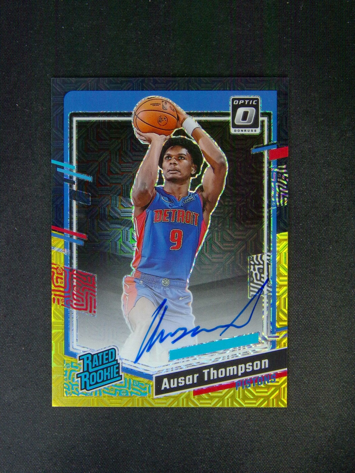 2023-24 Donruss Optic Ausar Thompson #255 Rated Rookie Auto Black Gold Choice /8