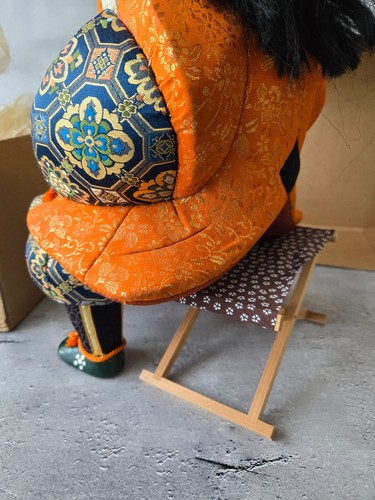 Handmade Japanese Gogatsu Ningyo Samurai Doll w/Removable Hat & Chair–Boy’s Day - Picture 11 of 16