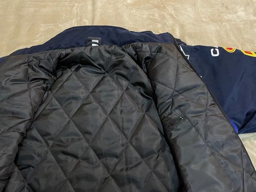 Unisex Adults Red Bull F1 Team Racing Cotton Padded Zip Jacket Navy Blue - Picture 9 of 12