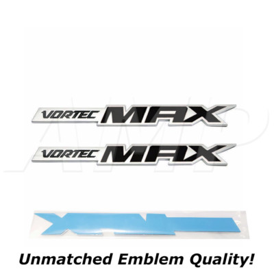 Black Pairs Chevy Silverado Vortec MAX High Output Emblems Badges Decals