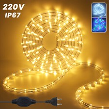 230V LED Lichtschlauch Außen Lichterschlauch Lichterkette Warmweiß Streifen IP67