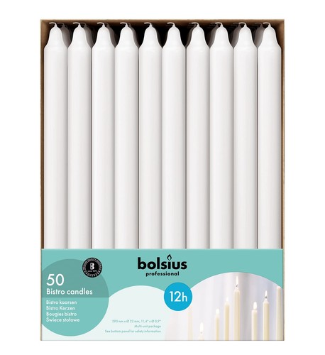 BOLSIUS White Candlesticks Bulk Pack 50 Count - Unscented Dripless 11.5 Inch ... - Picture 8 of 9