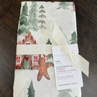 POTTERY BARN GINGERBREAD FOREST ORGANIC COTTON KING PILLOWCASES SET OF 2
