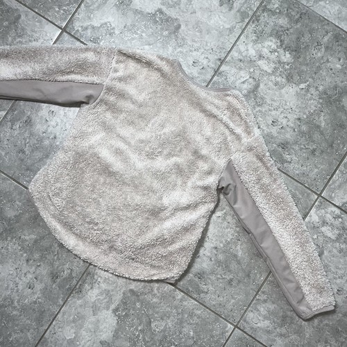 NIKE Sherpa Plush Long Sleeve Wrap Bow Sweatshirt Jacket y2k 929839 008 Sand S - Picture 17 of 24