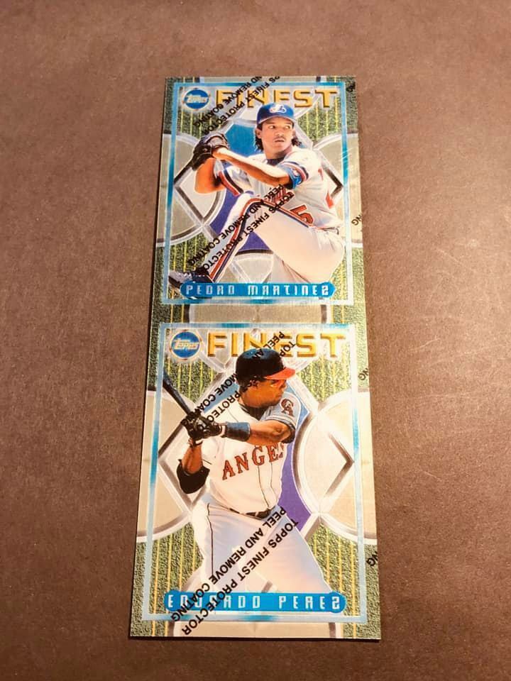 1995 Topps Finest UNCUT STRIP Pedro Martinez Eduardo Perez