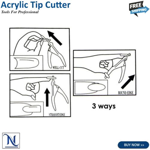 Black Acrylic Nail Clipper, Cutter for False Nails Tip Trimmer Art Manicure Tool - Picture 4 of 4