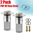 2 Pack Floor Drain Filter Hair Catcher Shower Sink Stopper Mesh Basket Strainer