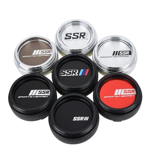 4 pcs 60 mm for SSR Red Silver Emblem Alloy Wheel Center Caps Hub Caps Rim Caps - Picture 4 of 4