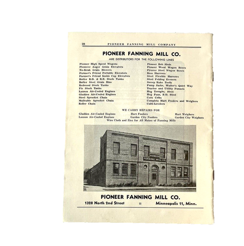 Folleto direcciones Pioneer Fanning Mill Co Bull Dog Fanning Mills Minneapolis - Imagen 5 de 5
