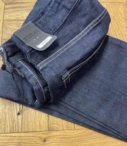 BNWTMens Replay TOMBERT Stretch Slim Straight Blue Jeans Indigo W38 L32 RRP£135 - Picture 4 of 7
