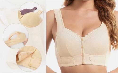 Buckle Bras for Senior Women Charm Bra Front Snaps Comfortable Full Coverage Bra - Picture 8 of 28