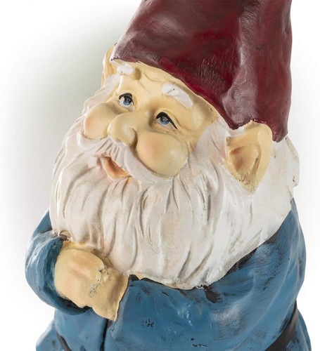 Alpine Garden Patio Gnome Statue Folding Hands Red Hat Medium 12 in - Picture 2 of 5