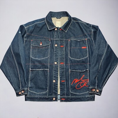 MUHAMMAD ALI VINTAGE PLATINUM FUBU DENIM CHORE JACKET 3XL Rare Y2K