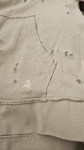 Kuwalla Lashes UnisexDistressed Grunge Hooded Sweatshirt Tan Sz Small Tan Nwt - Picture 11 of 12
