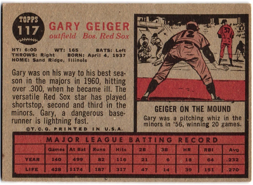 Topps Baseball 1962 - Elige una tarjeta - Tarjetas #2-277 - Imagen 265 de 493